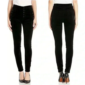 J Brand Natasha Sky High Waisted Velvet Jeans Black Sz 26